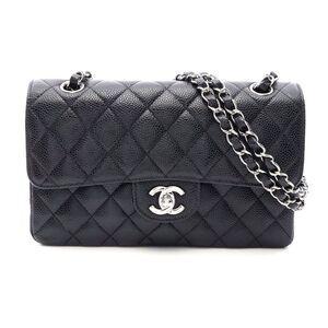 Chanel Caviar Skin Matelasse W Flap Shoulder Bag